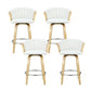 Set of 4 Salisbury Bar Stools Kitchen Stool Wooden Chair Swivel Chairs Leather - White