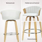 Set of 4 Salisbury Bar Stools Kitchen Stool Wooden Chair Swivel Chairs Leather - White
