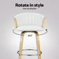 Set of 4 Salisbury Bar Stools Kitchen Stool Wooden Chair Swivel Chairs Leather - White