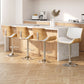 Set of 4 Preston Bar Stools Adjustable Leather Chairs - White