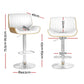 Set of 4 Preston Bar Stools Adjustable Leather Chairs - White