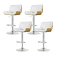 Set of 4 Preston Bar Stools Adjustable Leather Chairs - White