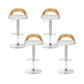 Set of 4 Plymouth Bar Stools Kitchen Gas Lift Wooden Stool Metal Barstools Swivel - White