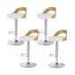 Set of 4 Plymouth Bar Stools Kitchen Gas Lift Wooden Stool Metal Barstools Swivel - White