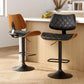 Set of 2 Moscow Bar Stools Kitchen Dining Chairs Gas Lift Stool Wooden Leather - Black