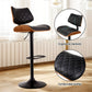 Set of 4 Moscow Bar Stools Kitchen Dining Chairs Gas Lift Stool Wooden Leather - Black