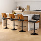 Set of 4 Moscow Bar Stools Kitchen Dining Chairs Gas Lift Stool Wooden Leather - Black