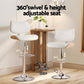 Set of 4 Moscow Bar Stools Kitchen Dining Chairs Gas Lift Stool Wooden Leather - White