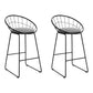 Set of 2 Ferrara Bar Stools Steel Fabric - Grey & Black