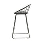 Set of 2 Ferrara Bar Stools Steel Fabric - Grey & Black