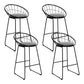 Set of 4 Ferrara Bar Stools Steel Fabric - Grey & Black