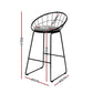 Set of 4 Ferrara Bar Stools Steel Fabric - Grey & Black