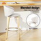 Set of 2 Camenca Bar Stools Dining Chairs Contoured Leather Wood Stool - Beige
