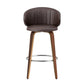 Set of 2 Camenca Bar Stools Dining Chairs Contoured Leather Wood Stool - Beige