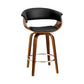 65cm Edessa Swivel PU Leather Bar Stool - Wood & Black