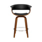 65cm Edessa Swivel PU Leather Bar Stool - Wood & Black