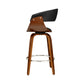 65cm Edessa Swivel PU Leather Bar Stool - Wood & Black