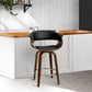 65cm Edessa Swivel PU Leather Bar Stool - Wood & Black