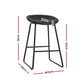 Set of 4 Caracas Bar Stools Kitchen Dining Chairs Counter Stool PU Leather Metal - Black