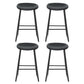 Set of 4 Caracas Bar Stools Kitchen Dining Chairs Counter Stool PU Leather Metal - Black