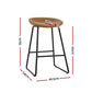 Set of 4 Caracas Bar Stools Kitchen Dining Chairs Counter Stool PU Leather Metal - Brown