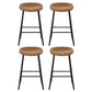 Set of 4 Caracas Bar Stools Kitchen Dining Chairs Counter Stool PU Leather Metal - Brown