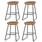Set of 4 Caracas Bar Stools Kitchen Dining Chairs Counter Stool PU Leather Metal - Brown