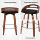 Set of 2 Athens Bar Stools Swivel Dining Chairs Low Back Counter Seat PU Cushion - Black