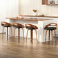 Set of 4 Athens Bar Stools Swivel Dining Chairs Low Back Counter Seat PU Cushion - Black