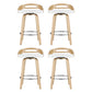 Set of 4 Athens Bar Stools Swivel Dining Chairs Low Back Counter Seat PU Cushion - Wood & White