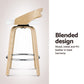 Set of 4 Athens Bar Stools Swivel Dining Chairs Low Back Counter Seat PU Cushion - Wood & White