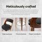 Set of 4 Kastoria Bar Stools Swivel Leather Chair 65cm - Wood & White