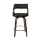 Set of 2 Kastoria Wooden Bar Stools PU Leather - Black & Wood