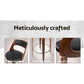 Set of 2 Kastoria Wooden Bar Stools PU Leather - Black & Wood