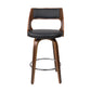 Set of 4 Kastoria Wooden Bar Stools PU Leather - Black & Wood