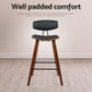 Set of 4 Cosenza PU Leather Circular Footrest Bar Stools - Black