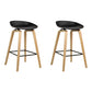 Set of 2 Basel Wooden Square Footrest Bar Stools - Black