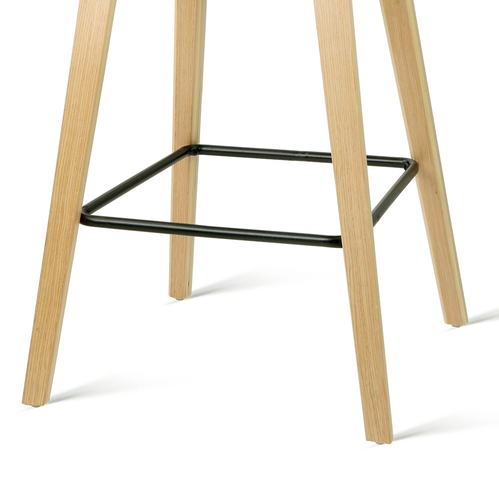 Set of 4 Basel Bar Stools Kitchen Counter Stool Dining Chairs Wooden - Black