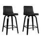 Set of 2 Florina Wooden PU Leather Bar Stool - Black