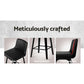 Set of 2 Florina Wooden PU Leather Bar Stool - Black