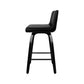 Set of 4 Florina Wooden PU Leather Bar Stool - Black