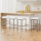 Set of 4 Liestal Bar Stools Leather Padded Metal - White
