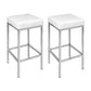 Set of 4 Liestal Bar Stools Leather Padded Metal - White