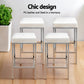 Set of 4 Liestal Bar Stools Leather Padded Metal - White