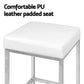 Set of 4 Liestal Bar Stools Leather Padded Metal - White