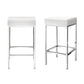 Set of 4 Liestal Bar Stools Leather Padded Metal - White