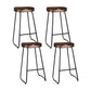 Set of 4 Trento Elm Wood Backless Bar Stools - Wood