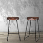 Set of 4 Trento Elm Wood Backless Bar Stools - Wood