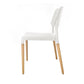 Darien Set of 4 Dining Chairs Plastic Wooden Stackable - White