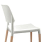 Darien Set of 4 Dining Chairs Plastic Wooden Stackable - White